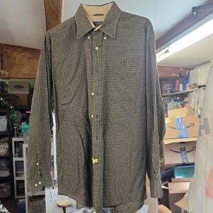 Saddlebred Green Casual Button Down Long Sleeve Shirt Large